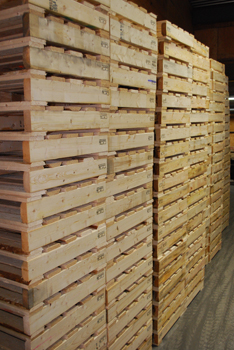 Wooden pallets in a stack
